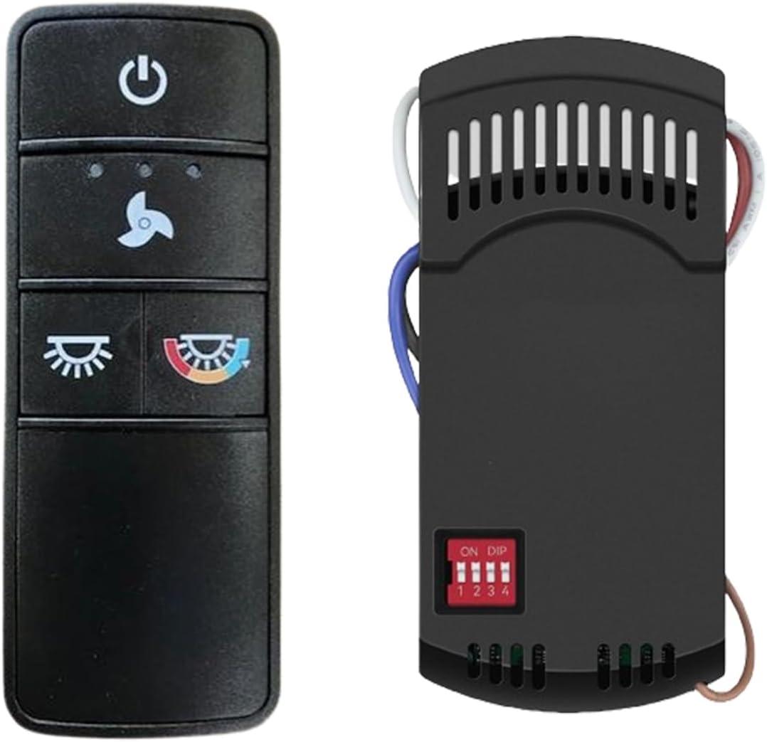 A25-TX028C Universal 3-Speed Ceiling Fan Remote Control Kit Replacement for Hampton Bay Home Decorators Collection Hunter - Light Dimmer & Color-Changing, w/Holder Replacement for TX028C-S TX028C-RS