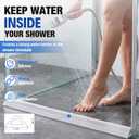 alophoty Shower Threshold Water Dam Barrier - 39" Collapsible Self-Adhesive Silicone Water Stopper for Walk-in Shower, Wet & Dry Separation for Bathroom & Kitchen, ADA Accessible, Clear