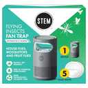 STEM Flying Insect Fan Trap for Indoor Bug Control, Attracts Mosquitoes, Fruit Flies, and House Flies, Plug-in Fan with UV Light, Starter Kit Includes 1 Device and 5 Glue Traps