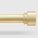 Gold Long Curtain Rod for Windows 72 to 144 Inch(6-12 Feet), Heavy Duty 1" Diameter Adjustable Window Drapery Rod, Modern and Simple Decorative End Cap Finish, Brass (36"-144")