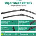 26" 16" Windshield Wiper Blades Replacement for Chevrolet Chevy Trax 2024 2025 Original Factory Quality Front Wipers Blade Set for My Car - (Pack of 2)