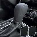 BEYPOVK 8 PCS Car Gear Shift Knob Cover, Elastic Silicone Anti-Slip Automatic Knob Gear Stick Protector, Universal Car Accessories Handbrake Shifter Cover for Men Women, Black
