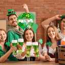 2 x St. Patrick's Day Shamrock Door Sign, 11.5" Shamrocks Welcome Sign For Front Door Spring Rustic For Happy St. Patrick's Day Party Front Door Wall Home Decorations with Rope Outdoor Indoor Decor