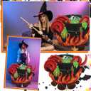 Bucherry 40" Vintage Witch Cauldron Cardboard Cutout Stand-up Life Size Vintage Halloween Party Decorations Spooky Mystic Witch Potion Cauldron Backdrop Photo Prop Stand up Cutout for Halloween Decor
