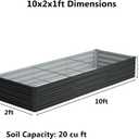 zunatu 10x2x1 ft(2 Pack) Galvanized Raised Garden Bed,Outdoor Planter Box Metal Patio Kit Planting Bed for Vegetables Flowers and Succulents,Black
