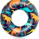 Playtek 33 inch Pool Ring, Dino Playful Printed Pool Ring, Durable Floats Tubes for Swimming on Beach, Pool, Water Sports for Adults and Kids, Large