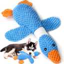 Vitscan Upgraded Goose Indestructible Dog Toys for Aggressive Chewers Small Medium Large Breed, Crinkle Squeaky Plush Dog Puppy Chew Toys for Teething, Duck Puppy Toys