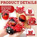 Suncalla 12 Pcs 2.4 Inch Christmas Glitter Ball Ornaments Mouse Plastic Ball with Dot Bow Tree Ornaments Cartoon Mouse Balls Red Black Yellow White Dot Decorations for Xmas Trees Party House Decor