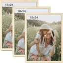 18x24 Frame Set of 3, Black Wood Grain 18x24 Poster Frame for Gallery Wall Mounting (3 Pack,Black)