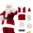 Santa Claus Costume for Men Women Adult - 9pc. Deluxe Costume Santa Suit Outfit Medium