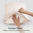 Bedsure Satin Pillowcase 2 Pack Similar to Silk Pillow Cases Standard Size, Pillow Case for Sleeping Women with Envelope Closure, Gifts for Women Men, Beige, 20x26 Inches, 2pcs