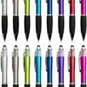 MiSiBao Stylus Pens for Touch Screens, Medium Point Pens with Crystals for Women and Kids Black Ink Pen with Stylus Ballpoint Pens with Comfort Grip for The iPadS(16 Count+4 Refills)