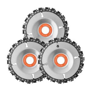 3 Pieces 5/8 Inch Wood Carving Disc Chain Disc Saw Blades for 4 Inch/ 4-1/2 Inch Angle Grinder-4 Inch 22 Teeth Wood Carving Discs