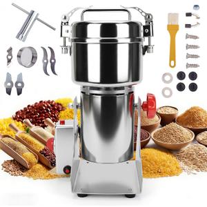 Electric Grain Mill Grinder 1000g, Commercial Grade 304 Stainless Steel High Speed Spice Grinder, Superfine Powder Grinder for Flour, Grain, Coffee Beans, Herbs, Spices & Nuts