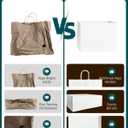 Bakepacker 100-Pack Wide Large Size Paper Bags With Handles Bulk 12.6"x4.3"x10" White Party Shopping Bags