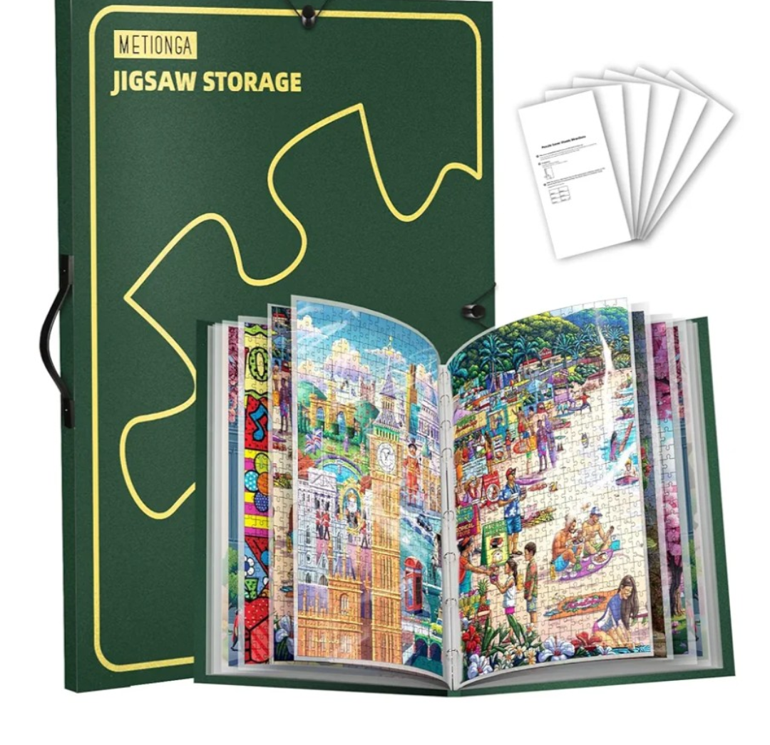 Puzzle Storage Folder with 25 Pockets, Puzzle Organiser for 1000 Pieces, Dustproof, Protective Jigsaw Accessories