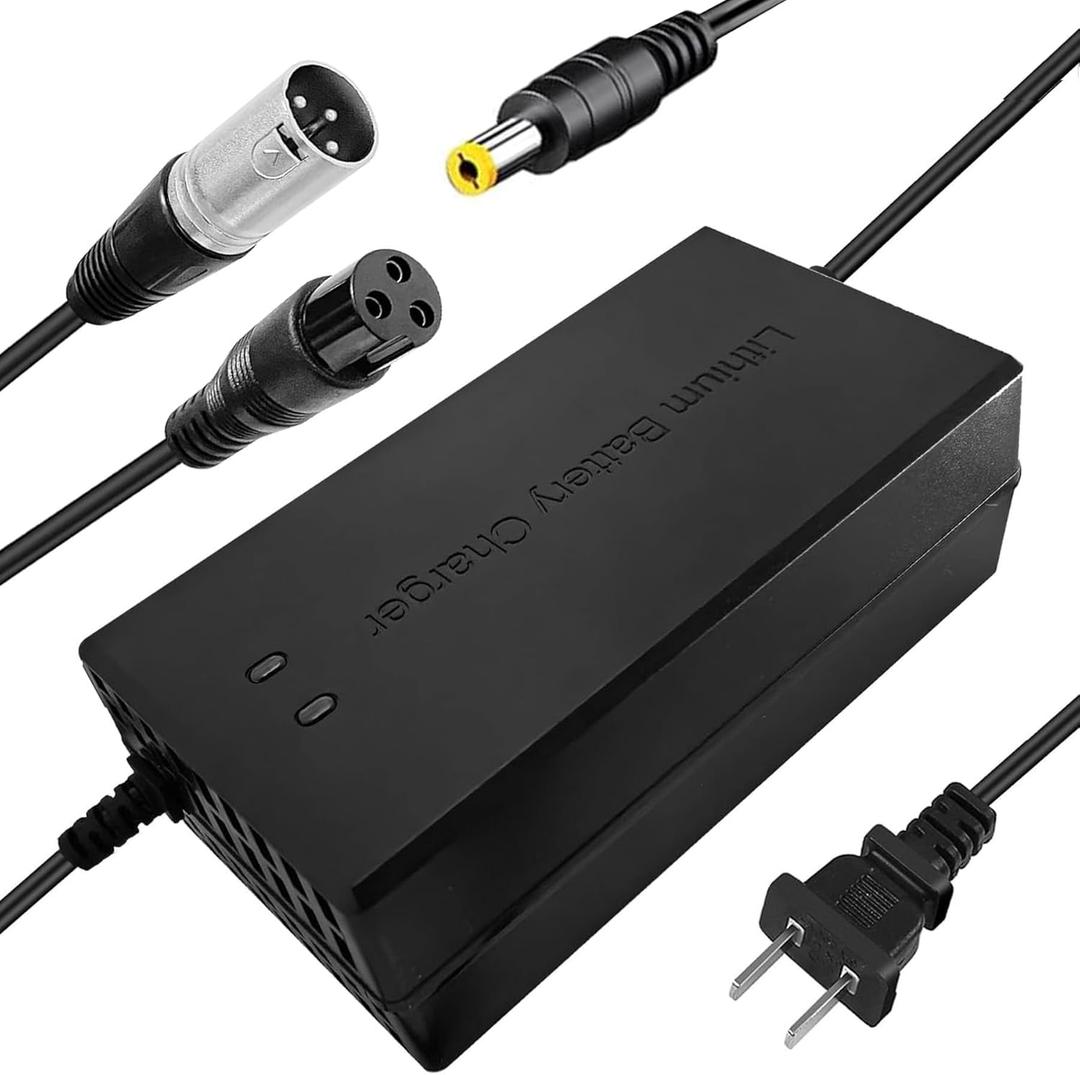 58.8V 4A 3-Plug Charger for Apollo 52V Phantom, Explore, Ghost, Pro/Yume Y10/ VSETT 9(NOT for 9+)/ Zero 8X 10 10X and More 50V to 52V 14S Lithium Li-ion Battery Gx16-3 3 Prong XLR Plug