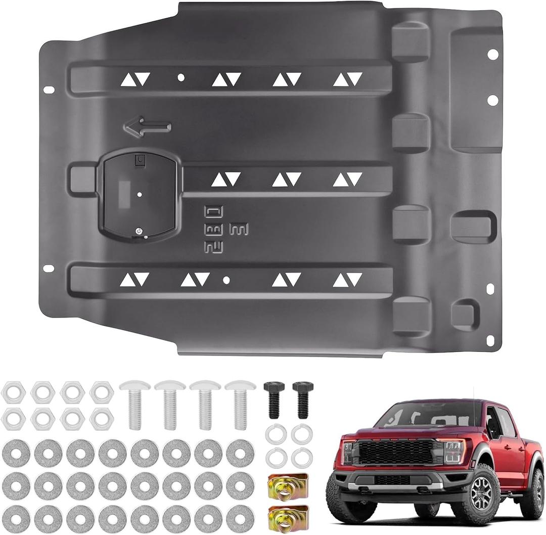 Transmission Skid Plate, Heavy-Duty Manganese Steel Splash Undercarriage Protection Shield, Compatible with 2015-2022 Ford F150-Not Compatible with Powerboost
