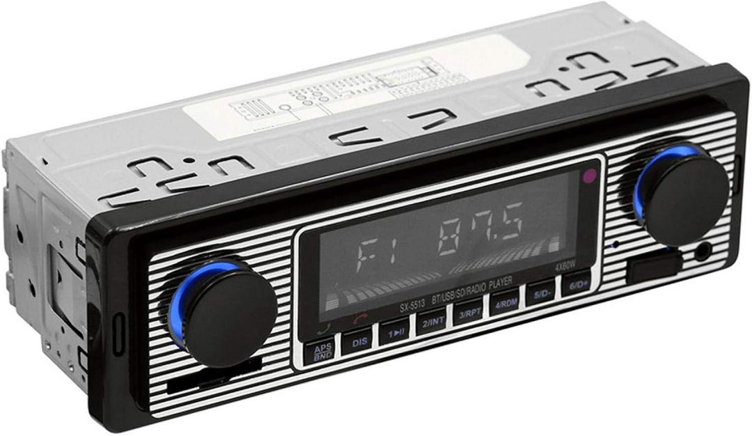 Car Stereo for Bluetooth, Retro Car FM Radio Smart Player, Electronic Auto FM Radio Receiver, Hands-Free Calling, Support MP3/WMA/WAV/AUX