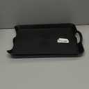 Black Serving Trays with Handles, 16 x 11 inch Rectangular Non Skid Multi-Purpose Plastic OttomanTray for Restaurant, Parties, Coffee Table, Kitchen