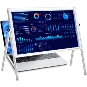 Laptop Screen Magnifier,22" Computer Screen Magnifier,Foldable Laptop Screen Magnifying Adjustable Angle for Seniors Reading,Office,Close Work,Movie,Cross Stitch,Diamond Painting, Sewing,Form White