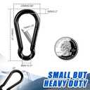 KINLINK 25 Pack Black Carabiner Clip, 1.97 inch Heavy Duty Spring Snap Hook, Small Caribeener Clips for Outdoor Camping, Swing Set, Hammock, Hiking Travel, Fishing, Quick Link Keychain