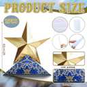 Thyle 2 Pcs 25'' Ramadan Eid Star Cardboard Cutout Decoration Stand up Life Size Ramadan Eid Islamic Religious Theme Party Decor Star Backdrop Photo Prop Standup for Religious Celebration Party Supply