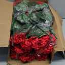 Hananona 24 Pcs Artificial Geranium Flowers for Outdoors Geranium Silk Red Flowers Outdoor UV Resistant Garden Plants Faux Flower for Christmas Home Kitchen Table Centerpieces Decor (24, Red)