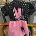 QIKUBI Girls 1950s Poodle Costume Halloween 50s Party Outfit for Kids. Size 6-8Y
