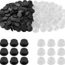 100 Pcs Buckle Plastic Button, 0.45 Inch Clear Black Plastic Buttons for DIY Shoe Back Decoration Shoe Decoration Accessories Wristband Charms DIY