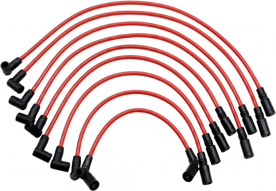 Spark Plug Wire Set 9718Q Compatible with Chevrolet GMC Cadillac C1500 C2500 C3500 K1500 K2500 K3500 Express Savana Suburban Tahoe Yukon Replaces 88862381 35-8150