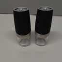 XinXu Gravity Electric Pepper and Salt Grinder Set, Adjustable Coarseness, with LED Light, One Hand Automatic Operation (Set/Black X)