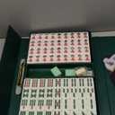Yellow Mountain Imports "Emerald Weave Chinese Mahjong Set, with 146 Large 1.6-Inch Tiles, Green Vinyl Case, Wind Indicator and Dice - for Chinese Style Gameplay Only