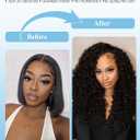 18 Inch Burmese Curly Half Wig Human Hair for Black Women Spiral Curl Ends Glueless Wear & Go Drawstring Wig 180% Density Flip Over Beginner Friendly No Glue No Sew Natural Black