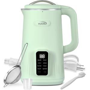 Nut Milk Maker Machine, 28oz Automatic 8-in-1 Quiet Operation Soy Milk Maker, Homemade Almond, Coconut, Juice & Soup, Delay Start/Keep Warm/Self-Cleaning/Boil Water (Cyan)