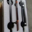 Amico Dining Room Light Fixture 4-Light Kitchen Island Lighting with Adjustable Rods, Farmhouse Decor Black Metal & Wood Chandelier with Seeded Glass Shade, Island Lights for Kitchen