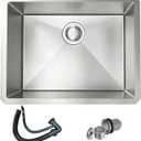 Kitchen Sink 24x18 Inch Undermount, 16 Gauge Stainless Steel Single Bowl Workstation Sink with Brushed Finish, Small Undermount Kitchen Sink for Home Laundry Bar
