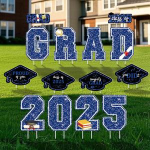 Graduation Decorations Yard Sign, 14 PCS Blue Large Congrats Grad Lawn Stakes, Class of 2025 Yard Signs with Stakes, High School College Bachelor Graduation Party Decoration Supplies (Blue) Graduation Decorations Yard Sign, 14 PCS Blue Large Congrats Grad Lawn Stakes, Class of 2025 Yard Signs with Stakes, High School College Bachelor Graduation Party Decoration Supplies (Blue)