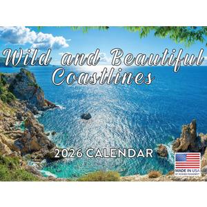5 x Wild Beautiful Coastline Calendar 2026 Monthly Wall Calender 12 Month | American Made In The USA