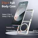 Hensinple for Samsung Galaxy Z Flip 6, Z Flip 6 Case, Magnetic[Compatible with MagSafe] Transparent Slim Shockproof Hard PC Rugged Phone Case Cover for Galaxy Z Flip 6/Galaxy Z Flip 7 FE(White)