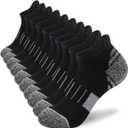 Ankle Socks Womens Athletic Running Comfort Cushioned 3/5/6Pairs (Black, M)