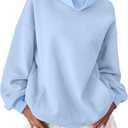 EasyGala Womens Fleece Sweatshirts with Pockets Oversized Turtleneck Pullover Trendy Long Sleeve Tops Fall Fashion Shirts (Blue, L)