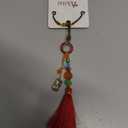 Charm with Tassel (red) and Stones