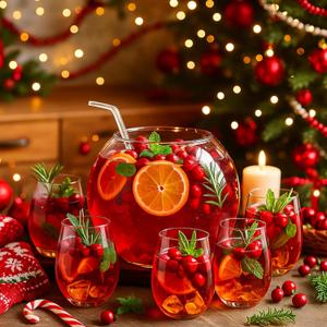 Glass Punch Bowl Set Christmas Party Bowl Set with 6 Punch Cups and Ladle Heavy Large for Parties, Holidays, Schools, Christmas for Centerpiece Table Decorations