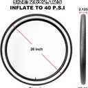 26x2.125 Cruiser Bike Tires Set: Black/White Wall Folding Replacement Tires and Pair 26-inch Inner Tubes for Beach Cruiser and Urban Commuting Bicycle