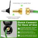 RV Exterior Shower Hose With Sprayer, 15FT Coiled Water Hose with 1/2" Quick Connect Adapter, UV Resistant Optional Flexible Quick Connect Sprayer for RV Outdoor Shower Garden Use 3/4" Fitting