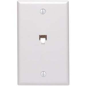 Leviton Midsize Telephone Wall Jack, 6P4C, 40539-PMW, White