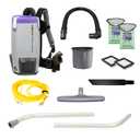 ProTeam Super Coach Pro 6 Backpack Vacuum Commercial with 2 Piece Wand Tool Kit, 6 Quart, Corded, 107308
