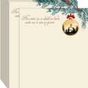 100 PCS Christmas Holy Family Holiday Letterhead Christmas Border Computer Paper Stationery Paper for Note Letters to Santa Holiday Printer Papers Invitations Office School 8.5 x 11 In