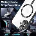 Designed for iPhone 17 Case Magnetic, Compatible with Magsafe, Camera Control Button, Camera Lens Protector, Clear Soft TPU Plated Phone Case for iPhone 17, Black